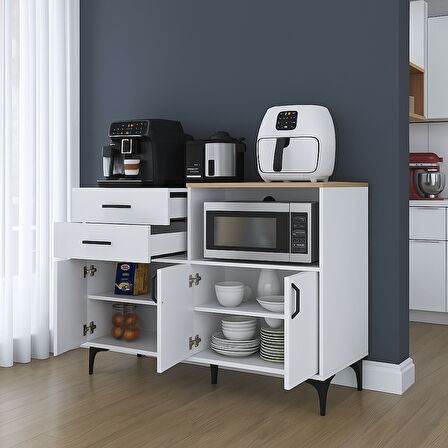 4 Kapaklı 2 Çekmeceli MDF Dolap, Şık, Fonksiyonel ve Uzun Ömürlü Depolama Ünitesi