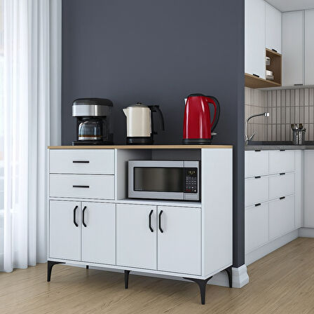 4 Kapaklı 2 Çekmeceli MDF Dolap, Şık, Fonksiyonel ve Uzun Ömürlü Depolama Ünitesi