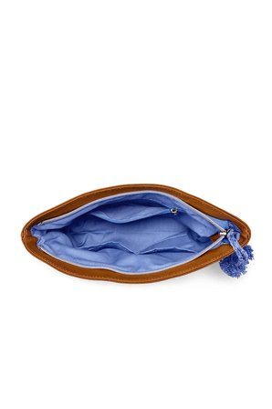 Kadın Çizgili Clutch & Small Bag Bej & Mavi Renk, Fermuarlı