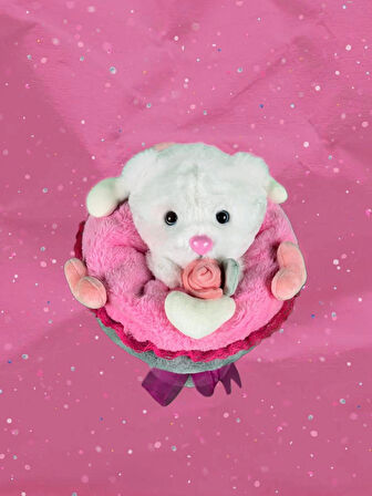 Sevgi Buketi 40 cm %100 Yerli Üretim Pembe-Gri