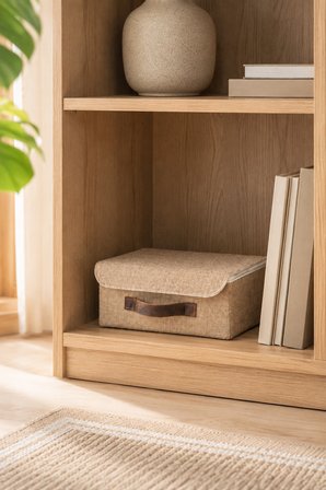 Jüt Düzenleyici Sepet S Boy 26x20x10 cm Dolap İçi Raf Banyo Makyaj ve Aksesuar Saklama Kutusu