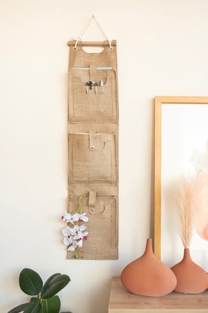 Jüt 3 Cepli Uzun Askılı Duvar Organizeri 23 x 102 cm Dolap İçi, Banyo, Mutfak ve Ev Düzeni İçin Çok Amaçlı Dikey Düzenleyici