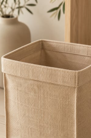 Jüt Küp Kutu 30 x 30 x 35 cm Açık Ağızlı Çok Amaçlı Dekoratif Saklama ve Düzenleyici Kutu