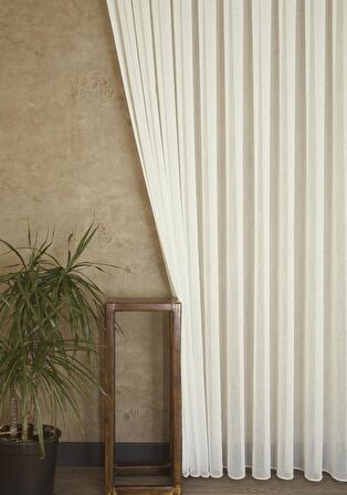 Massarelli Fantezi Dekoratif Tül Ekru  Pilesiz 350x260