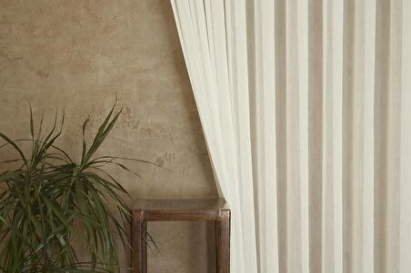 Massarelli Fantezi Dekoratif Tül Ekru  Pilesiz 350x260