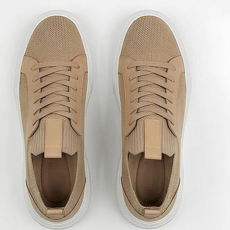 1111-1 Erkek Full Triko Neolit Taban Sneaker Bej