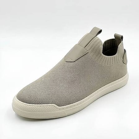 4224 Erkek Slip-On - Full Triko Örgü Termo Taban Sneaker Koyu Boz Kahve