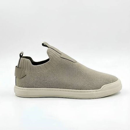 4224 Erkek Slip-On - Full Triko Örgü Termo Taban Sneaker Koyu Boz Kahve