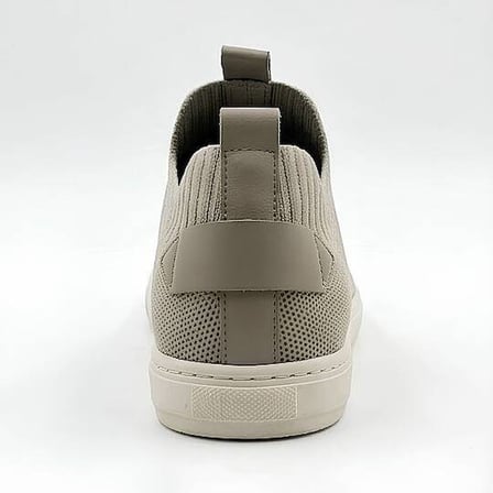 4224 Erkek Slip-On - Full Triko Örgü Termo Taban Sneaker Koyu Boz Kahve
