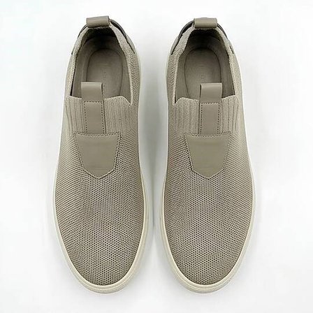 4224 Erkek Slip-On - Full Triko Örgü Termo Taban Sneaker Koyu Boz Kahve