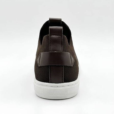 4224 Erkek Slip-On - Full Triko Örgü Termo Taban Sneaker Kahverengi