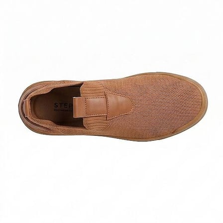 4224 Erkek Slip-On - Full Triko Örgü Termo Taban Sneaker Taba