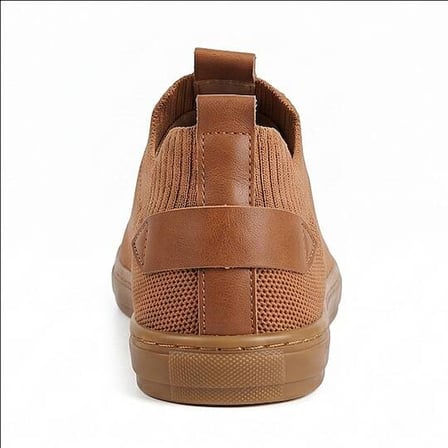 4224 Erkek Slip-On - Full Triko Örgü Termo Taban Sneaker Taba