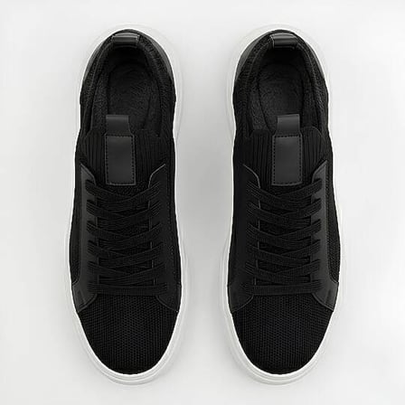 1111-1 Erkek Full Triko Neolit Taban Sneaker Siyah