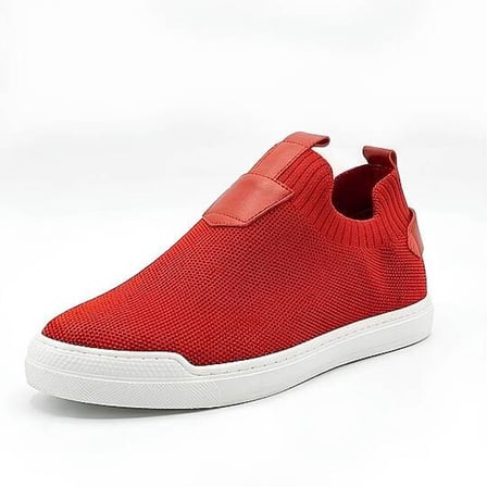 4224 Erkek Slip-On - Full Triko Örgü Termo Taban Sneaker Kırmızı