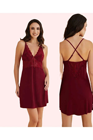 Kadın Dantel Detaylı 4'lü Gecelik & Pijama Takımı Set D1.01.LL.02.011