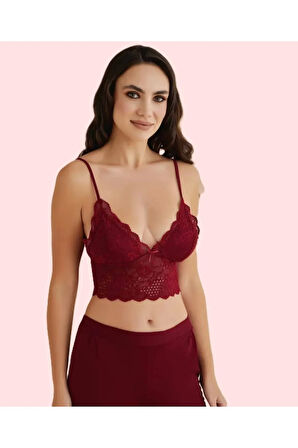Kadın Dantel Detaylı 4'lü Gecelik & Pijama Takımı Set D1.01.LL.02.011