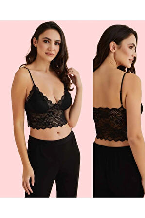 Kadın Dantel Detaylı 4'lü Gecelik & Pijama Takımı Set D1.01.LL.02.011