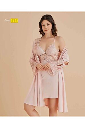 Kadın Penye 6'lı Gecelik Sabahlık Pijama Takımı Hediyelik & Çeyiz Seti D1.01.LL.02.013
