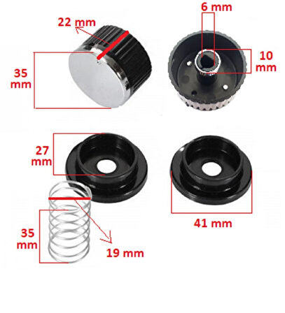 ICF Uyumlu Düğme 4 lü Takımı Ankastre Set Üstü Ocak Düğmesi