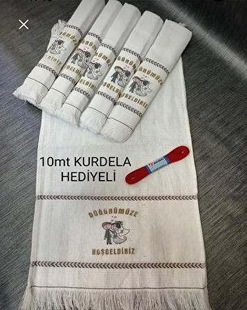 DÜĞÜN HAVLUSU  12 ADET  KURDELALIARABA BAĞLAMA HAVLUSU