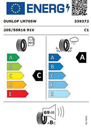 Dunlop 205/55 R16 TL 91V SP SPORT LM705 Yaz Lastiği (Üretim Tarihi:2025)