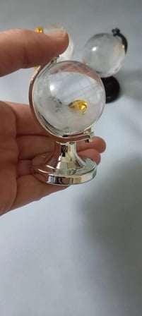 Küçük Boy Dünya Işıklı Kristal Cam Küre