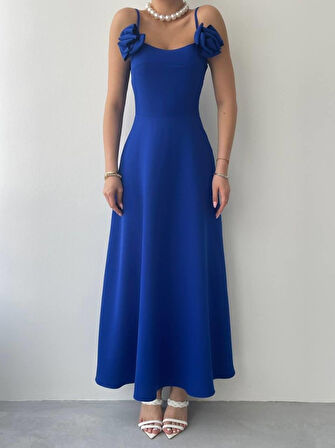 Matilda Gül İp Askılı Elbise