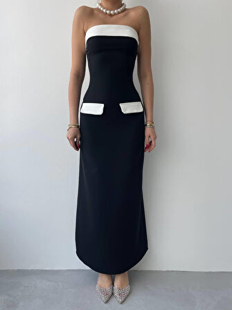 Mielle Cep Detaylı Straplez Elbise