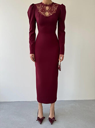 Port Dantel Detay Elbise
