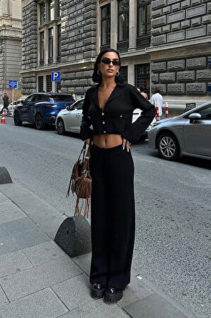Nancy Kruveze Yaka Crop Takım 9954 - 25