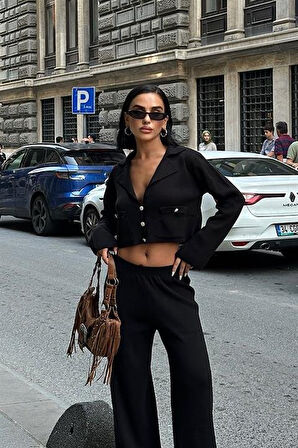 Nancy Kruveze Yaka Crop Takım 9954 - 25