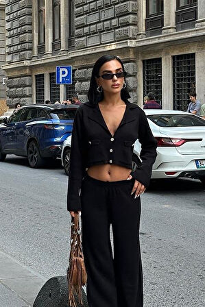 Nancy Kruveze Yaka Crop Takım 9954 - 25