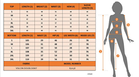 Kadın Uzun Kollu Ribana Detaylı Iki Iplik Penye Ikili Takım