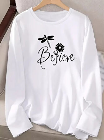 Kadın Uzun Kollu Bisiklet Yaka çiçek Desenli Viskon Bluz