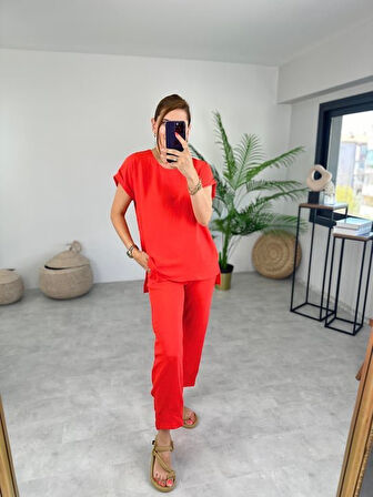 Kadın Bisiklet Yaka Paça Pensli Aerobin Kumaş İkili Takım