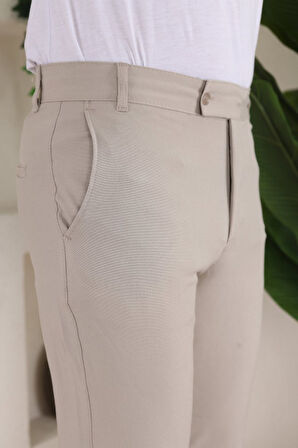 Erkek Slim Fit Likralı Bilek Boy Kumaş Pantolon