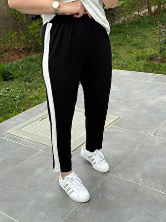 Kadın Modal Dokulu Kumaş Yanı şeritli Takım