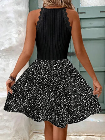 Kadın Omuzlardan Açık Reglan Kol Detaylı üst Fırfırlı Kaşkorse Alt Süprem Elbise