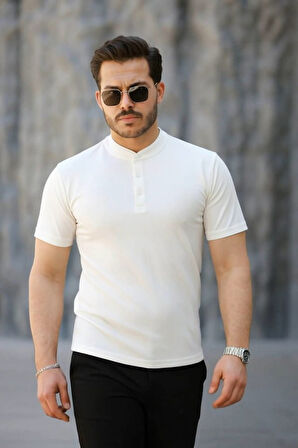 Erkek Kısa Kollu Hakim Yaka önü Düğmeli Viskon Bluz