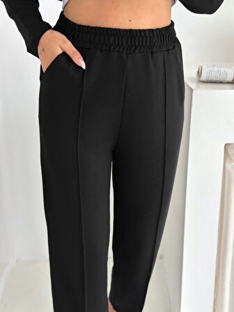 Polo Yaka Gömlek Detay Salaş Balon Pantolunlu ıkılı Takım