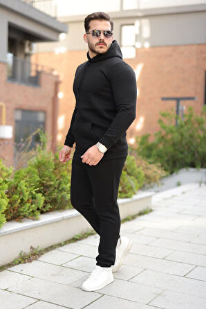 Erkek Kapüşonlu Üç İplik Şardonlu Alt-Üst Takım