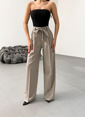 Sante Çi̇zgi̇li̇ Bel Kuşakli Palazzo Pantolon