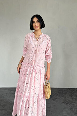 Pembe Dantelli New Elbise