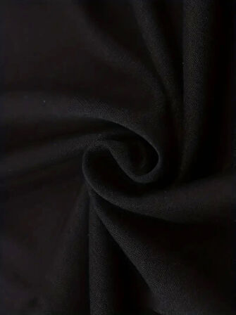 Baskılı Oversize Bisiklet Yaka T-shirt - Siyah