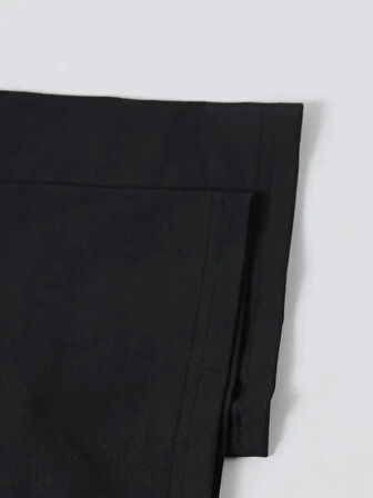 Baskılı Oversize Bisiklet Yaka T-shirt - Siyah