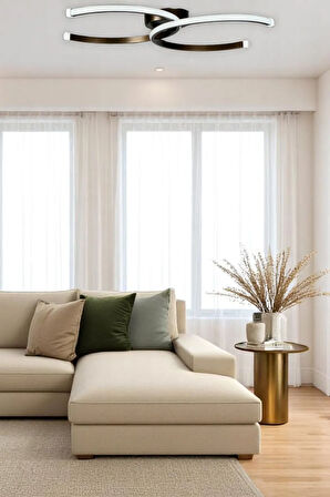 Duru Bronz Renk Modern Tasarım Salon Mutfak Hol Yatak Odası Beyaz Ledli Avize