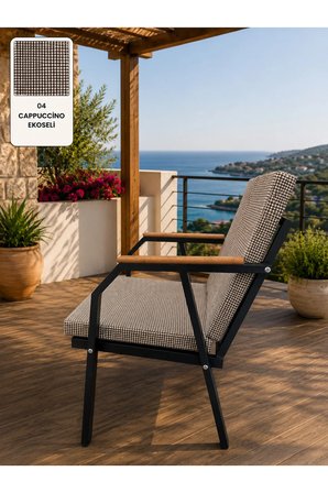 DURU İKİLİ,SİYAH İSKELET,KUMAŞ RENGİ 03 CAPPUCCİNO