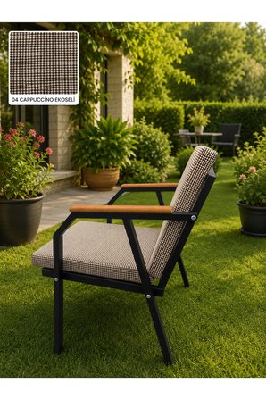 DURU TEKLİ BAHÇE BALKON MOBİLYASI,SİYAH İSKELET