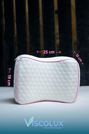 Bacak Arası Ortopedik Yastık - Diz Bacak Arası Visco Yastık Bacak Destek Minderi Pembe 25x19x14